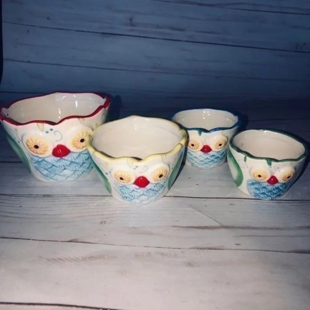 Francesca ceramic measuring cups hand painted